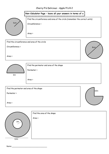 Area and Circumference of Circles