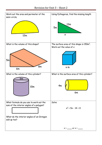 Unit 3 Higher: Geometry and Algebra revision | Teaching Resources