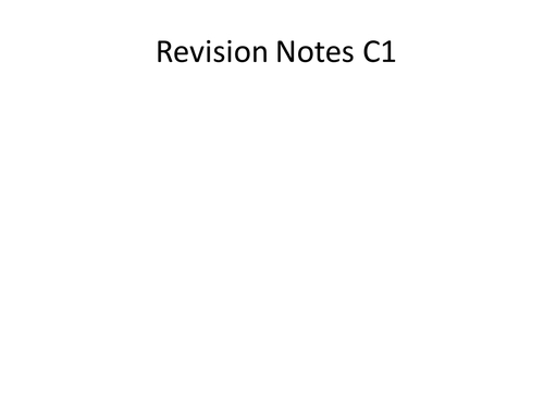 Revision Notes for AQA Chemistry