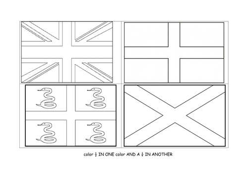 FRACTION FLAG COLOURING | Teaching Resources