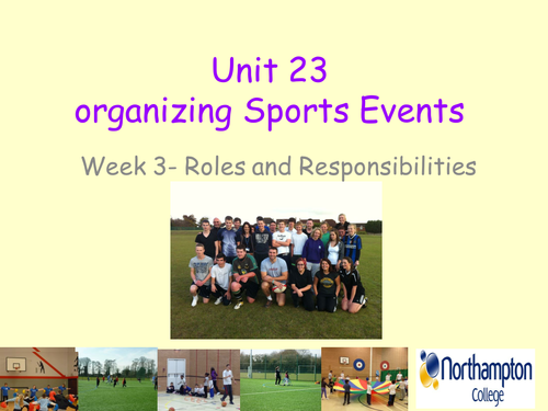 Unit 22: Organizing a Sports Event