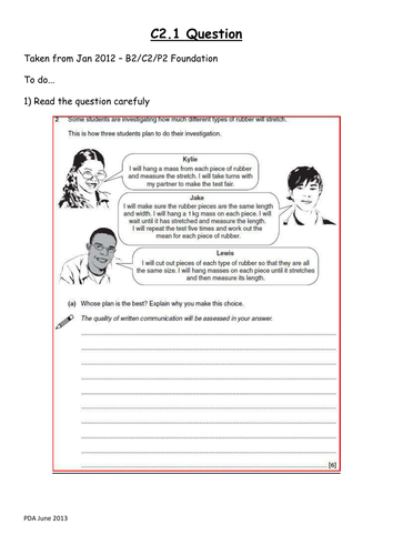 C2 21st C 6 mark exam practice