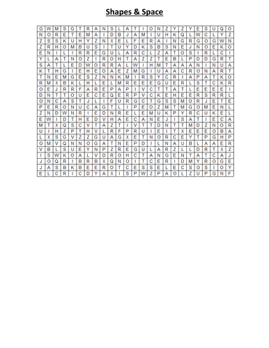 Shape & Measures Wordsearches - medium and hard | Teaching Resources