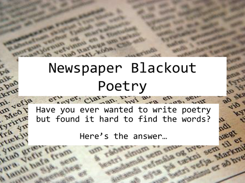 Newspaper Blackout Poetry