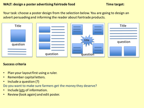 Designing an advert with layout plan