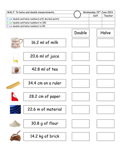 Doubling and Halving measurements