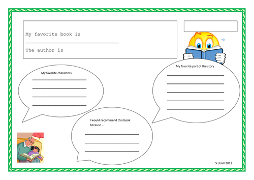 Book Review Sheets Teaching Resources
