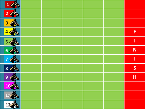 Printable Horse Race Game Board Template