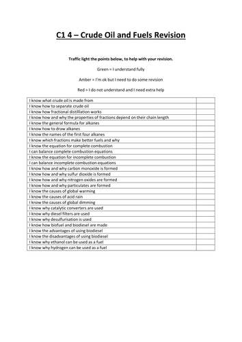 C1 4 Crude oil and fuels