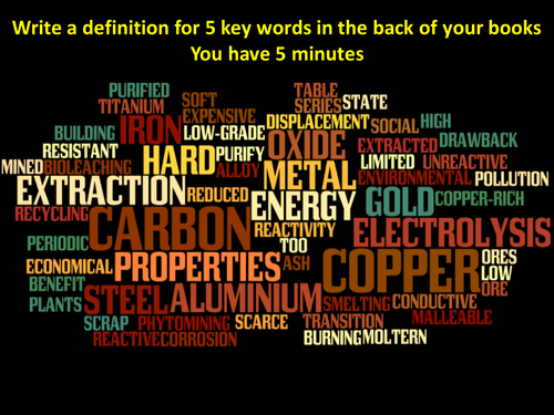 C1 3 Metals and their uses