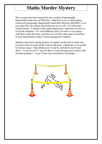 Math Murder Mystery - A Code Breaking Challenge