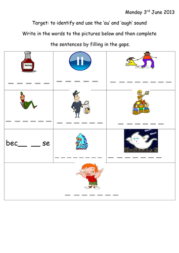 au and augh worksheet and presentation