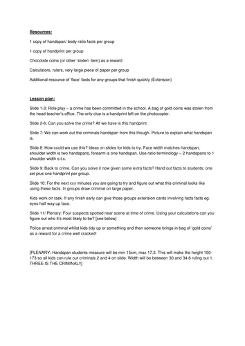 CSI Math! Find the criminal using ratio.