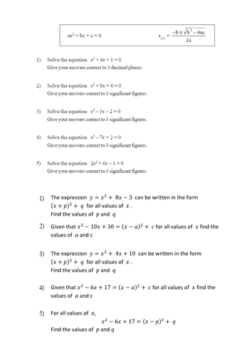 Higher GCSE Four ways to solve equations | Teaching Resources