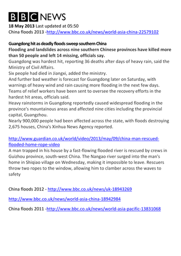 Chinese Floods 2013