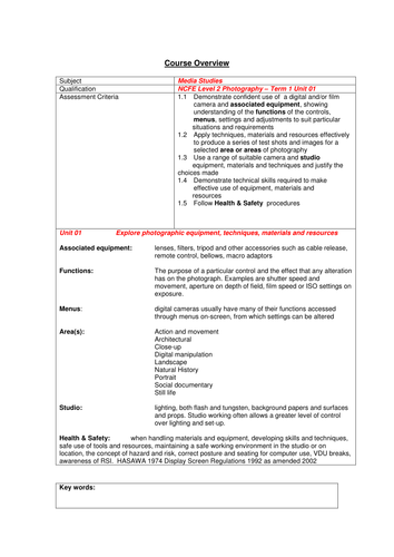 NCFE Level 2 Photography