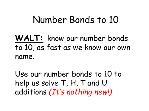 Using Number Bonds to 10 to Calculate To 1000 | Teaching Resources