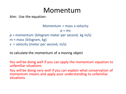 Momentum & KE calcs walk through