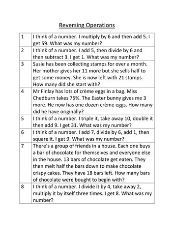 inverse operations worksheet by misshunt uk teaching resources tes