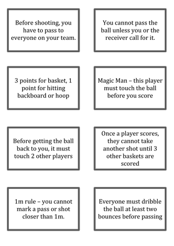 Adapted rules for basketball | Teaching Resources