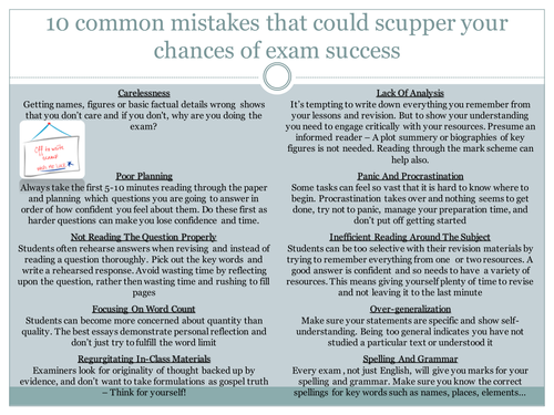 10 Common Mistakes In Exams