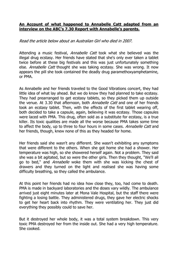 Drugs and alcohol case study