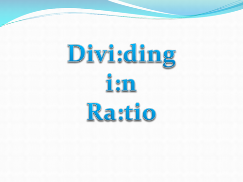Dividing in ratio