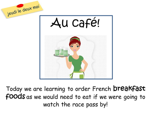 Au Café lesson and activities