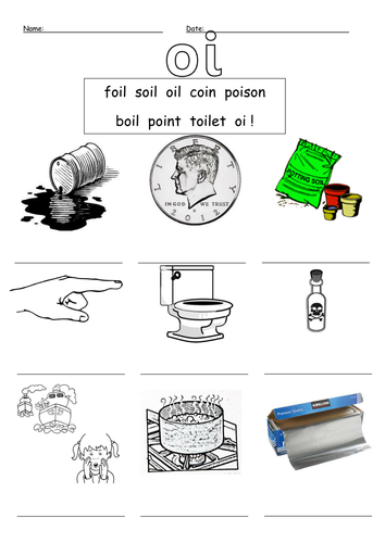 Oi Digraph Worksheets Teaching Resources