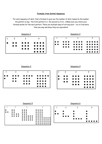 Formulae from Dotted Sequences