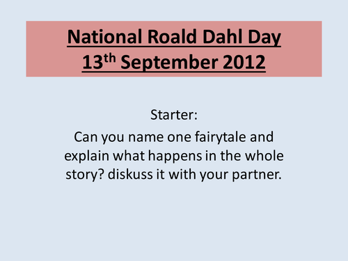 Roald Dahl Day 13th September