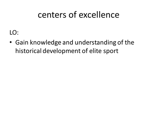 History of Elite Sport Revision GCE PE Part 4