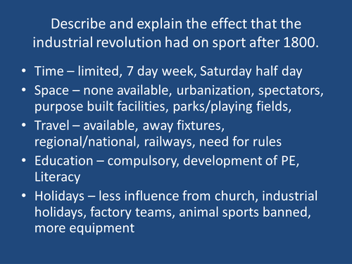 History of Sport Revision GCE PE Part 3