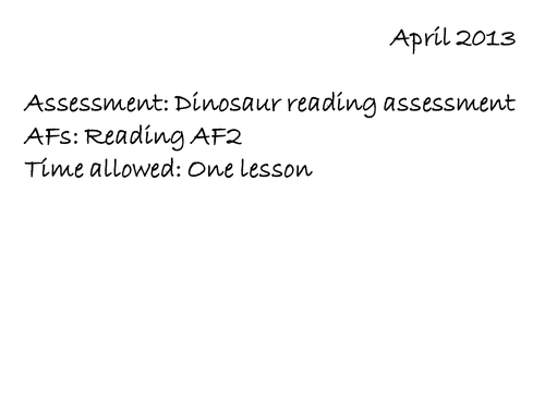 Reading AF2 assessment low ability