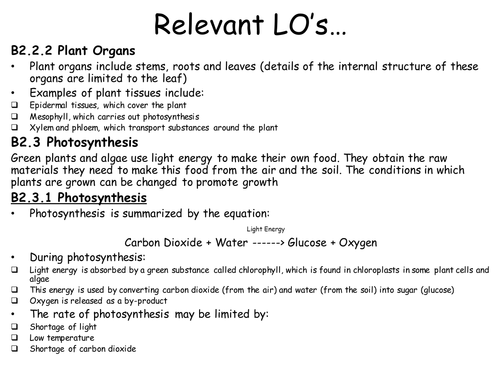 AQA Biology B2 Revision Resources