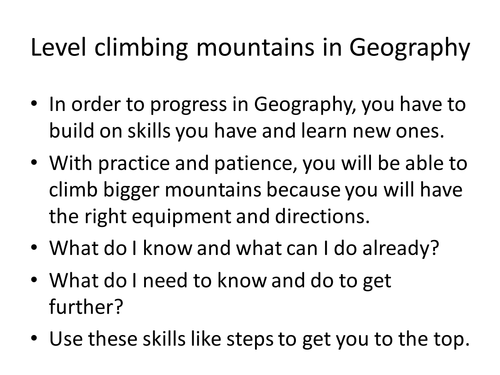 Geography level descriptors