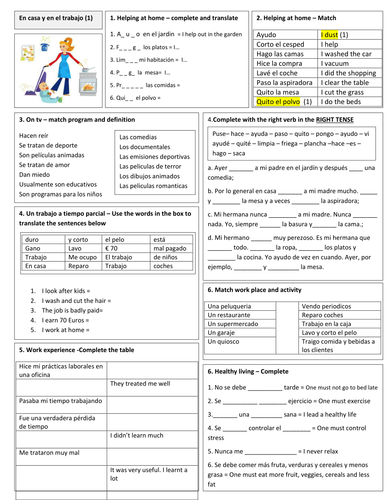 GCSE Spanish revision  - at home and at work 1