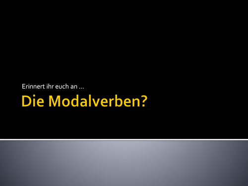 Modal verbs KS4 German