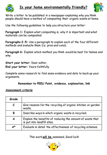 Evaluating composting methods task