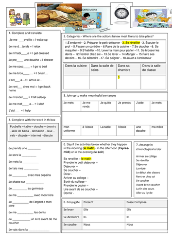 KS4French: Daily routine and pronominal verbs