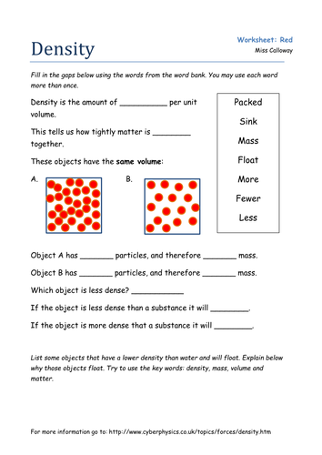 density-column-worksheet