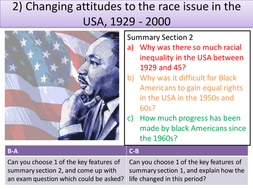 wjec unit 3 revision section 2; USA 1929 - 2000