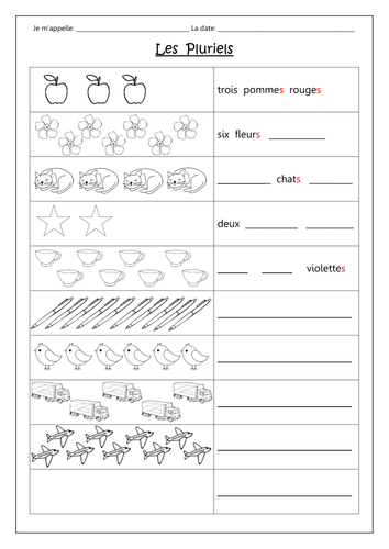 plural homework in french