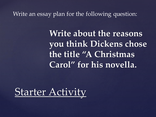A Christmas Carol Exploring the Title  Teaching Resources