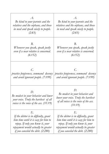Getting advice from the Qur'an