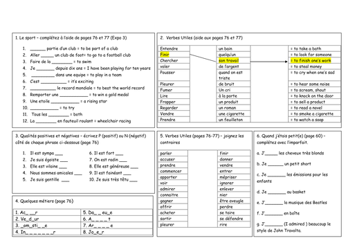 Expo 3 unit 4 page 60 - 61 activities