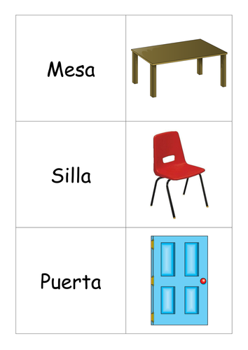 Classroom Object Flashcard / Pairs