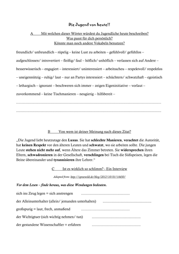 Die Jugend von heute!