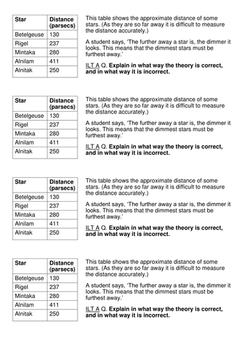 OCR P7 Stars: Luminosity, size and distance