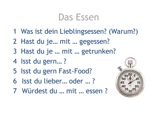 Was isst du gern? German SPEAKING ACTIVITY